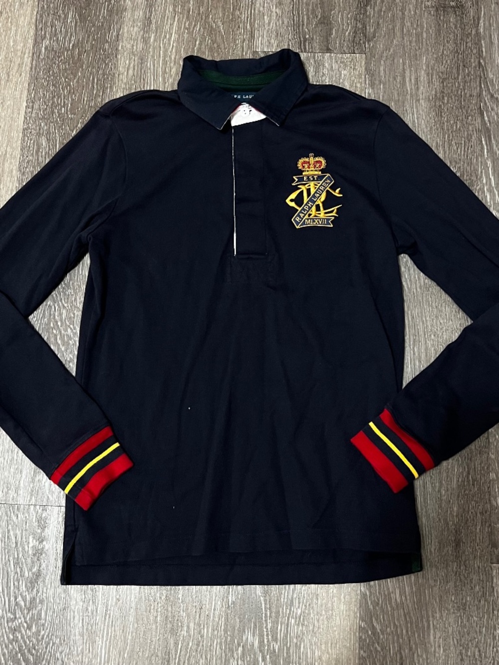 Vintage Ralph Lauren Rugby Polo Shirt Youth Medium Embroidered Crest MLXVLL